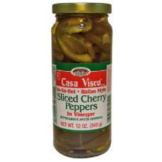 CASA VISCO: Sliced Cherry Pepper, 12 oz