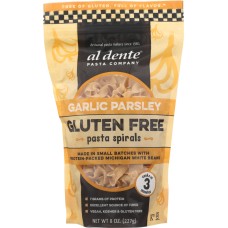 AL DENTE: Garlic Parsley Gluten Free Pasta Spirals, 8 oz