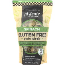 AL DENTE: Gluten Free Spinach Pasta Spirals, 8 oz