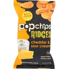 POPCHIPS: Chip Ridges Cheddar & Sour Cream, 5 oz