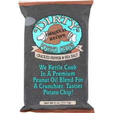 DIRTY POTATO CHIP: Chip Potato Cracked Pepper Sea Salt, 5 oz