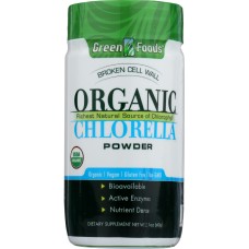 GREEN FOODS: Organic Chlorella Powder, 2.1 oz