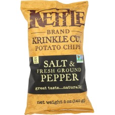 KETTLE BRAND: Krinkle Cut Potato Chips Salt and Fresh Ground Pepper, 5 oz
