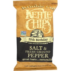 KETTLE BRAND: Salt And Fresh Ground Pepper Krinkle Cut Potato Chips, 8.5 oz