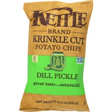KETTLE BRAND: Krinkle Cut Potato Chips Dill Pickle, 8.5 oz