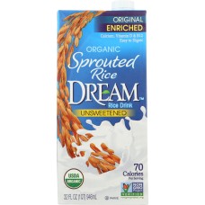 DREAM: Organic Sprouted Rice Dream Unsweetened Rice Drink, 32 fo