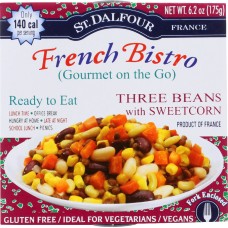 ST. DALFOUR: French Bistro Gourmet on the Go Ready to Eat Three Beans with Sweet Corn, 6.2 oz