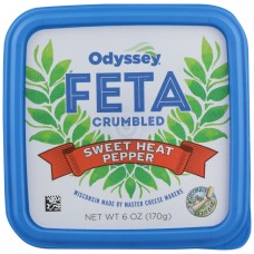 ODYSSEY: Crumbled Feta Cheese Sweet Heat Pepper, 6 oz
