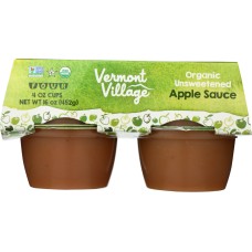 VERMONT VILLAGE CANNERY: Organic Unsweetened Applesauce 4 Cups, 16 oz