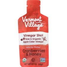 VERMONT VILLAGE: Vinegar Shot Cranberry & Honey Drink, 1 oz