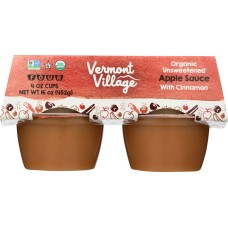 VERMONT VILLAGE CANNERY: Organic Applesauce with Cinnamon 4 Cups, 16 oz