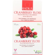 RADIUS: Vegan Xylitol Cranberry Floss, 55 Yards