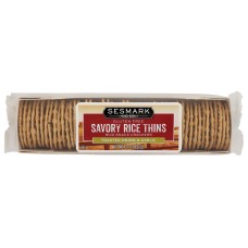 SESMARK: Savory Rice Thins Toasted Onion and Garlic, 3.2 oz