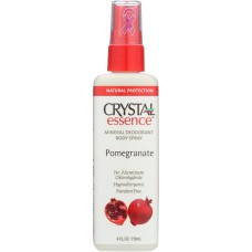 CRYSTAL ESSENCE: Mineral Deodorant Body Spray Pomegranate, 4 oz