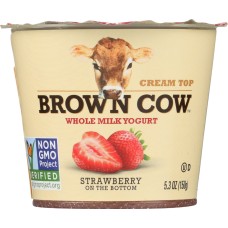 BROWN COW: Cream Top Strawberry Whole Milk Yogurt, 5.3 oz