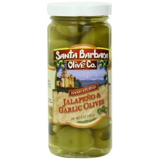 SANTA BARBARA: Olive Stfd Jalpno Garlic, 5 oz