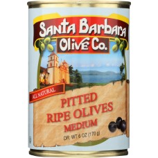 SANTA BARBARA: California Medium Pitted Ripe Olives, 6 oz