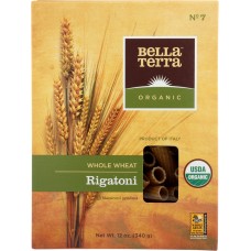 BELLA TERRA: Organic Whole Wheat Rigatoni Pasta, 12 oz