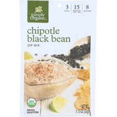 SIMPLY ORGANIC: Chipotle Black Bean Dip Mix, 1.13 Oz