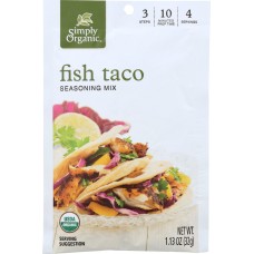SIMPLY ORGANIC: Fish Taco Seasoning Mix, 1.13 oz