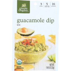 SIMPLY ORGANIC: Dip Mix Guacamole, 0.8 Oz