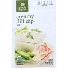 SIMPLY ORGANIC: Creamy Dill Dip Mix, 0.7 Oz
