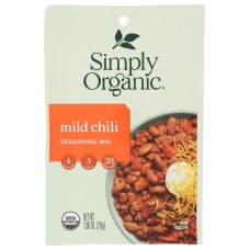 SIMPLY ORGANIC: Mild Chili Seasoning Mix, 1 oz
