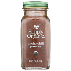 SIMPLY ORGANIC: Powder Chili Ancho  Certified Organic, 2.85 oz