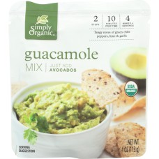 SIMPLY ORGANIC: Organic Guacamole Mix Sauce, 4 oz