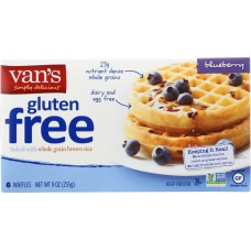 VAN'S: Gluten Free Waffles Blueberry, 9 oz
