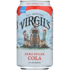 VIRGILS: Zero Sugar Soda Cola 6-12 fl oz, 72 fl oz