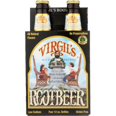 VIRGILS: Root Beer Micro Brewed No Preservatives 4 Pack, 48 oz