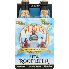 VIRGIL'S: Zero Root Beer 4 pack, 48 oz
