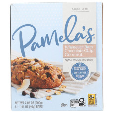 PAMELA'S: Whenever Bars Oat Chocolate Chip Coconut, 7.05 oz PAMELA'S: Whenever Bars Oat Chocolate Chip Coconut, 7.05 oz