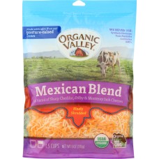 ORGANIC VALLEY: Fancy Shredded Mexican Blend Cheese, 6 oz