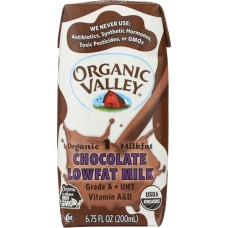 ORGANIC VALLEY: Single-Serve Chocolate Lowfat 1% Milk 12 Pack, 81 oz