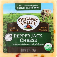 ORGANIC VALLEY: Organic Pepper Jack Cheese, 8 oz