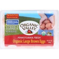 ORGANIC VALLEY: Large Brown Eggs, 0.5 Dozen
