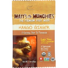 MATTS MUNCHIES: Fruit Snack Mango Ginger, 1 oz