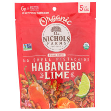 NICHOLS FARMS: No Shell Organic Pistachios Habanero Lime, 5 oz NICHOLS FARMS: No Shell Organic Pistachios Habanero Lime, 5 oz