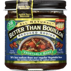 BETTER THAN BOUILLON: Base Vegetable Reduced Sodium, 8 oz