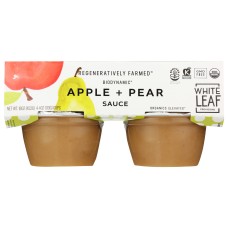 WHITE LEAF PROVISIONS: Applesauce Pear 4Pk, 16 oz