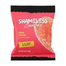 SHAMELESS SNACKS: Gummy Sour Peach, 1.8 oz