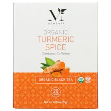 MEMENTA: Tea Tumeric Spice Org, 20 BG