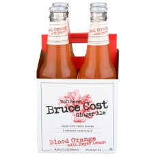 BRUCE COST GINGER ALE: Blood Orange Meyer Lemons Pack of 4, 48 oz