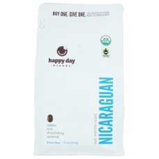 HAPPY DAY BRANDS: Coffee Nicaraguan Whle Bn, 12 OZ