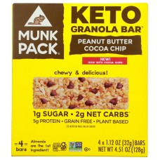 MUNK PACK: Bar Granola Pb Cocoa Chip 4Pk, 4.51 oz