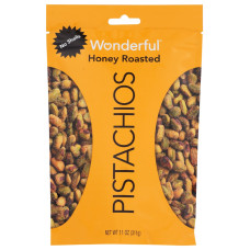 WONDERFUL PISTACHIOS: Honey Roasted No Shells, 11 oz