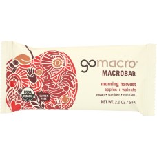 GOMACRO: MacroBar Morning Harvest Apples + Walnuts, 2.1 oz