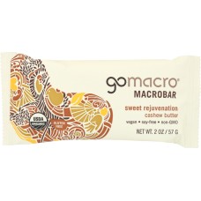 GOMACRO: MacroBar Sweet Rejuvenation Cashew Butter, 2 oz
